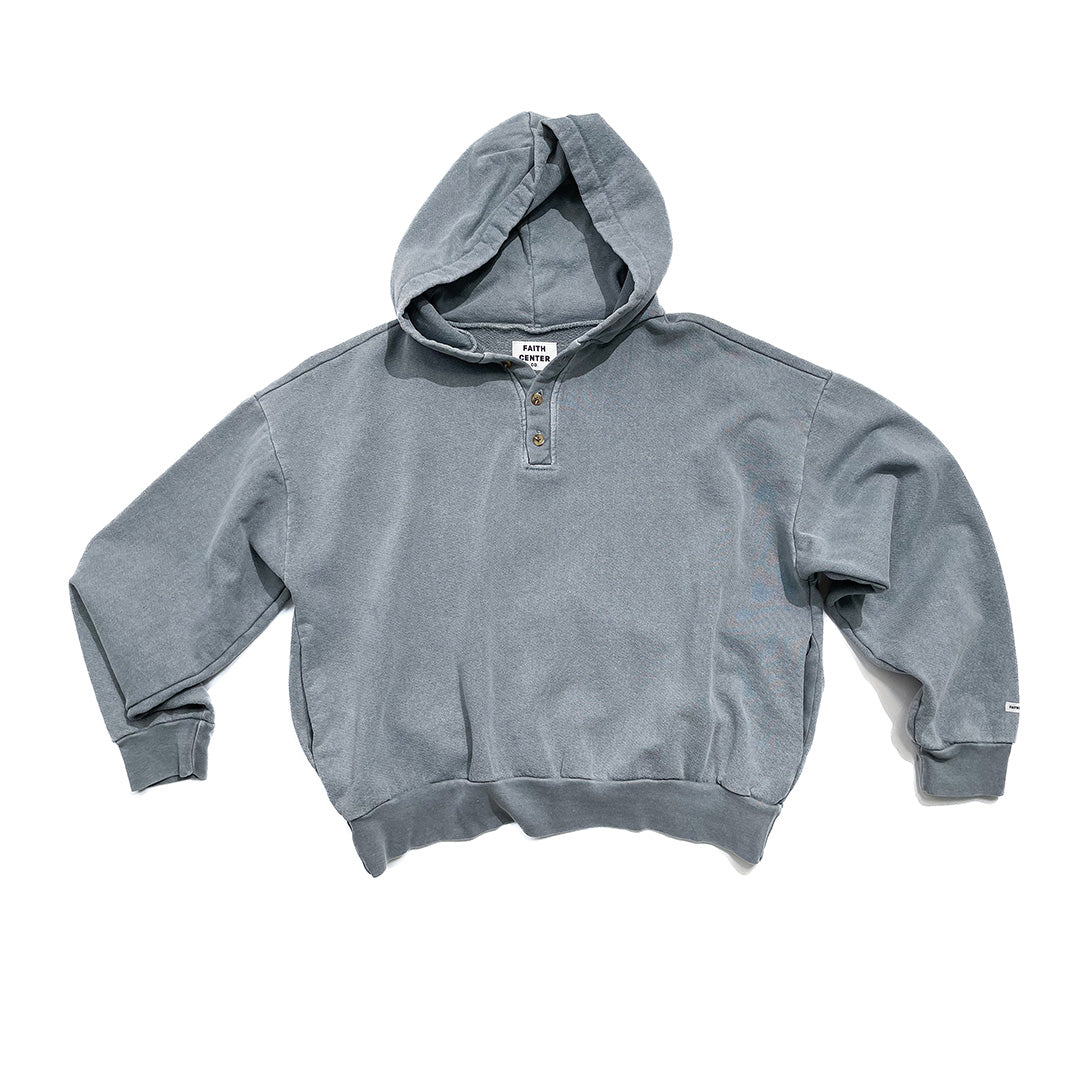 Hoodie with buttons 2025 on neck